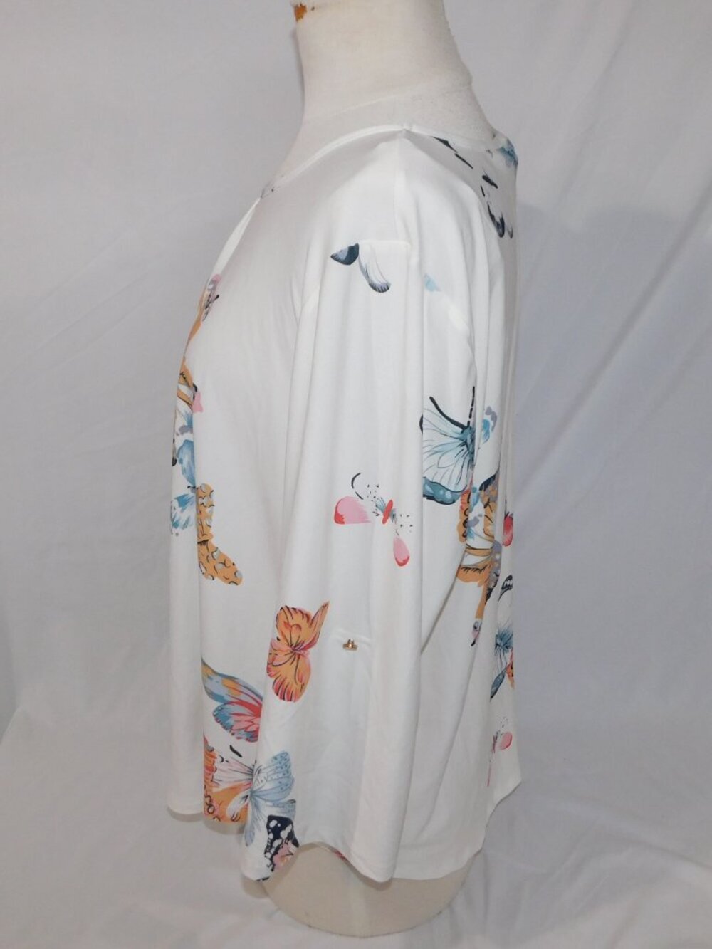 Beechers Brook White Butterfly Butterflies Multicolor Pullover Blouse Women XL - Picture 3 of 11